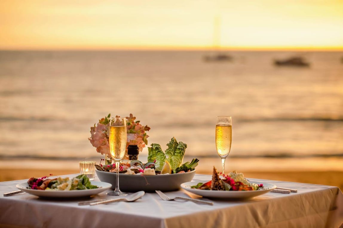 Romantic dinner at the beach